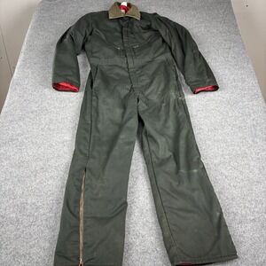 Walls Blizzard Pruf Insulated Coveralls Mens Medium VTG Green Hunting Workwear